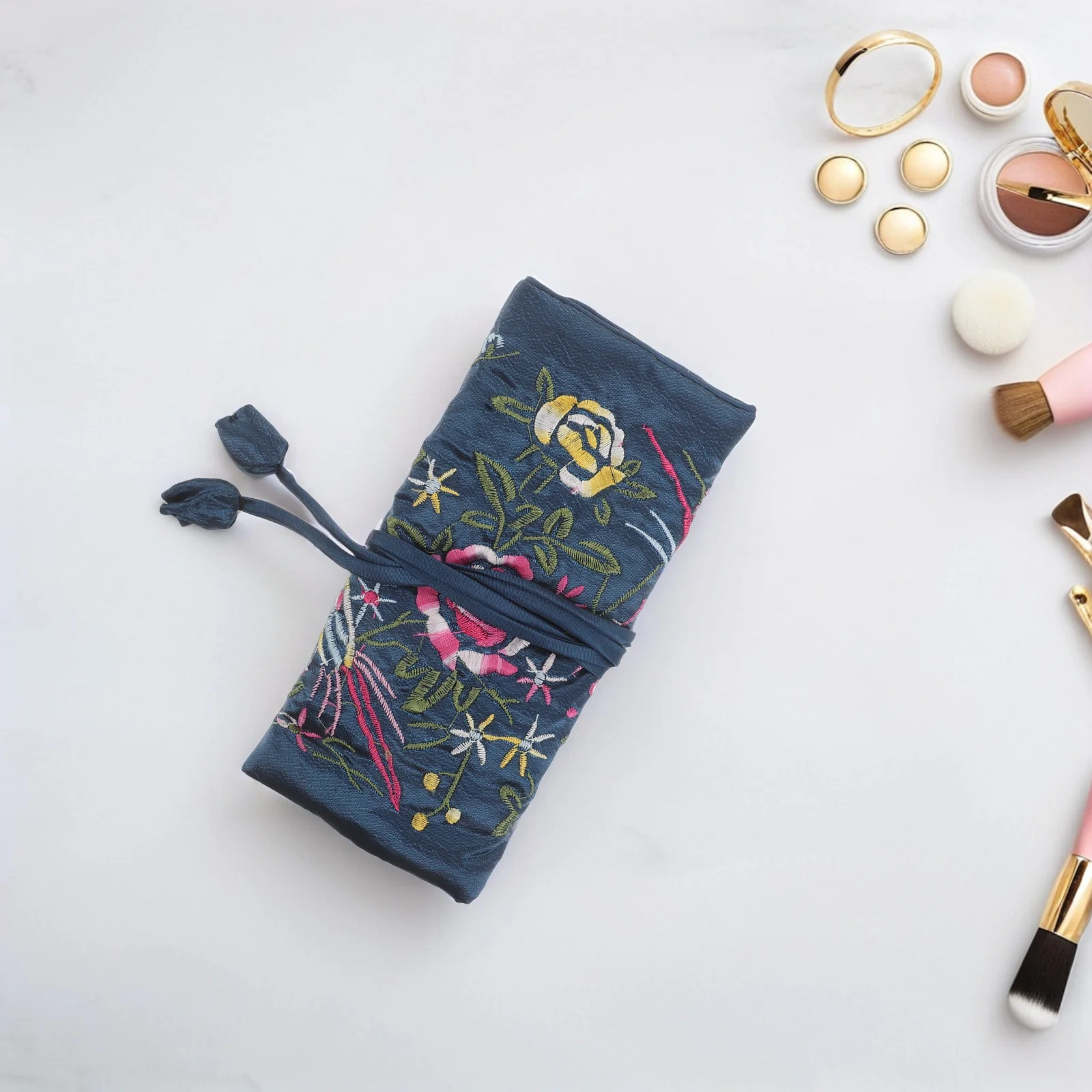 Jewelry Storage Bag Pouch Bracelet Embroidered Pouches Travel Case for Foldable Chinese Style Luggage