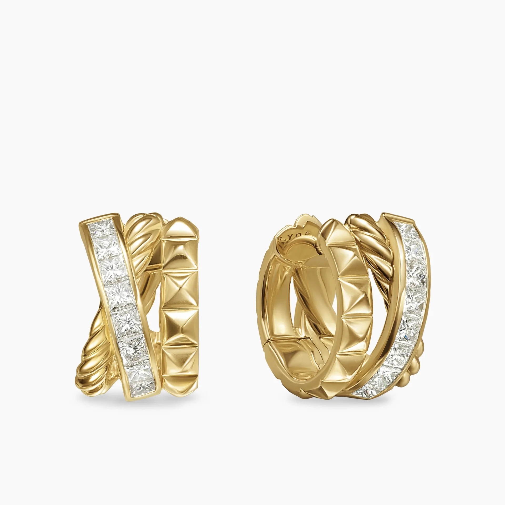 

Fashion European and American light luxury twisted earrings women's high-end 8A zircon earring buckle design earrings jewelry gi