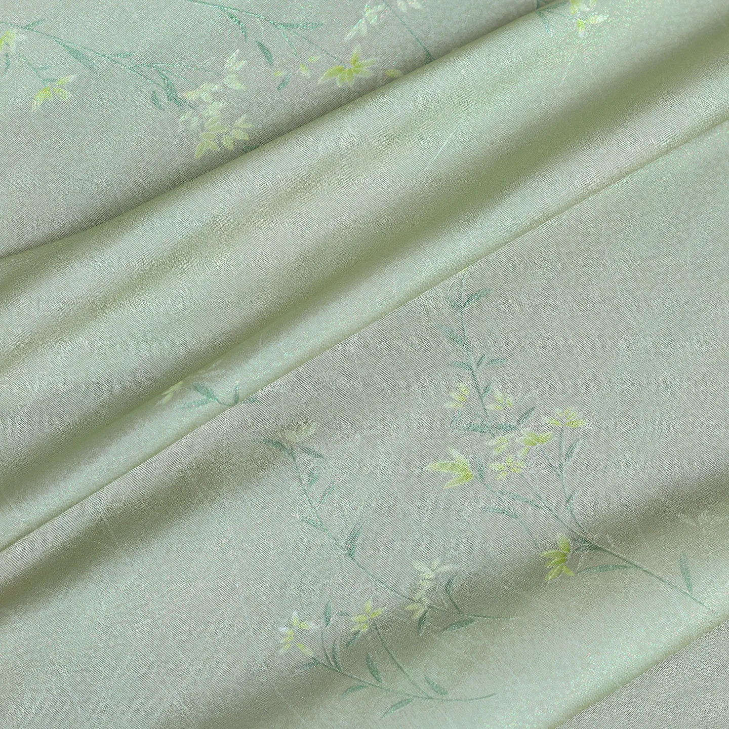 High Quality Qinglan Micro Mengcai Silk Silk Silk Silk Chinese Traditional Costume Tea Clothing Cheongsam Cloth Fabric