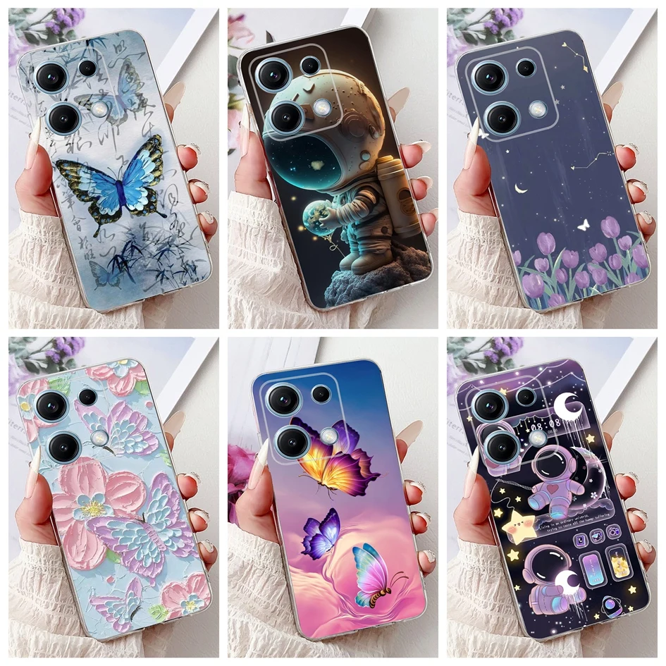 

New Case For Xiaomi Redmi Note 14S Cover 2025 Popular Cartoon Astronaut Soft Silicone Clear Cover For Redmi Note14s 4G Shell New