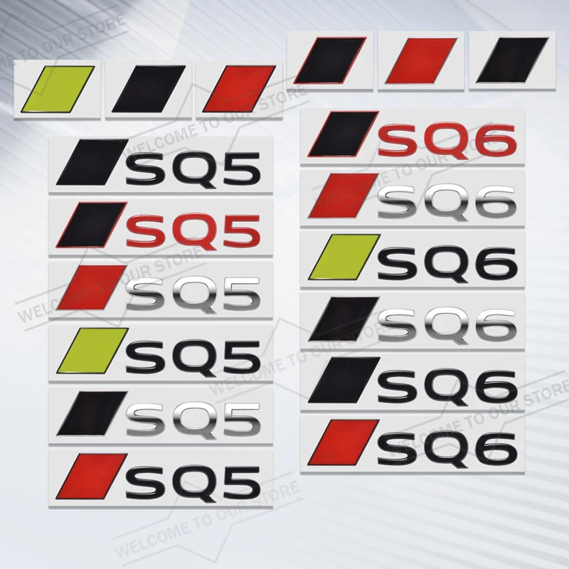 

Car Styling For SQ5 SQ6 New Letter Lettering Emblem Colored Body Trunk 3D Metal Badge Stickers Decal Car Accessories