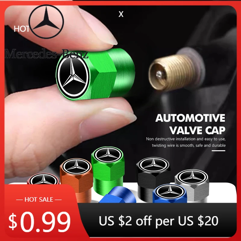 

Автомобильная наклейка, 4 шт., колпачки для клапанов автомобильных колес, универсальные автомобильные аксессуары для Mercedes Benz W211 W124 W176 W177 C180 C200 C260