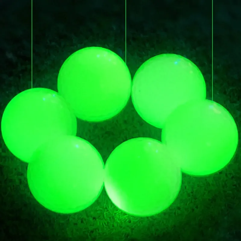 3/6/9pcs Luminous Night Golf Ball Bright Luminous Balls Glow in The Dark Fluorescent Golf Ball for Training Hitting Practice
