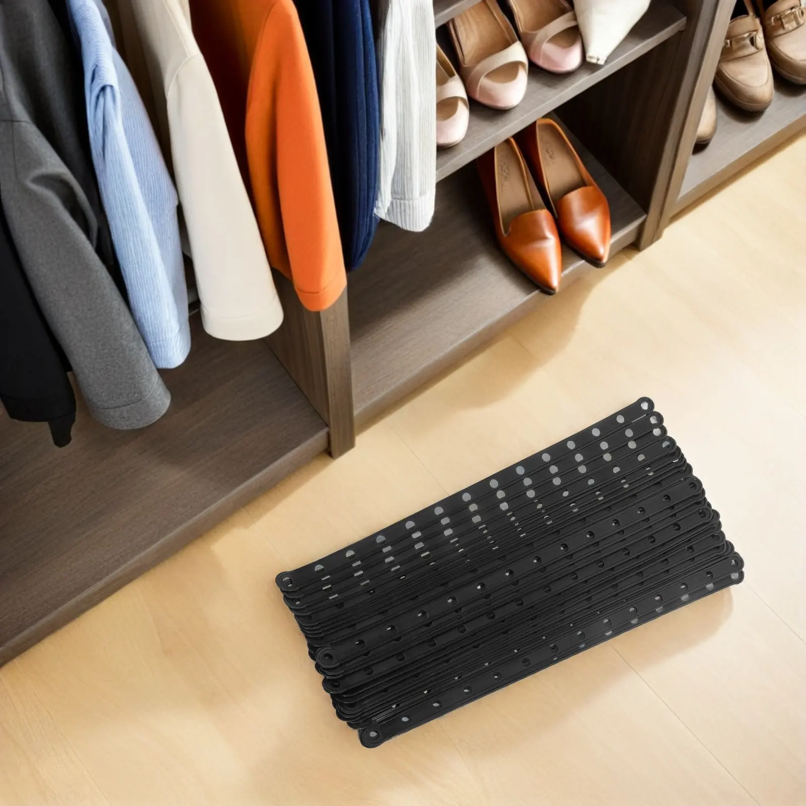 40Pcs Stylish Black Plastic Hanger Link Strips Quick Install Space Optimizing Closet Organizer for Pants Shirts Accessories