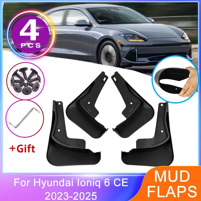 

For Hyundai Ioniq 6 CE 2023 2024 2025 Mud Flaps Front Rear Mudguards Fender Set Anti-splash Wheel Protector Auto Accessories