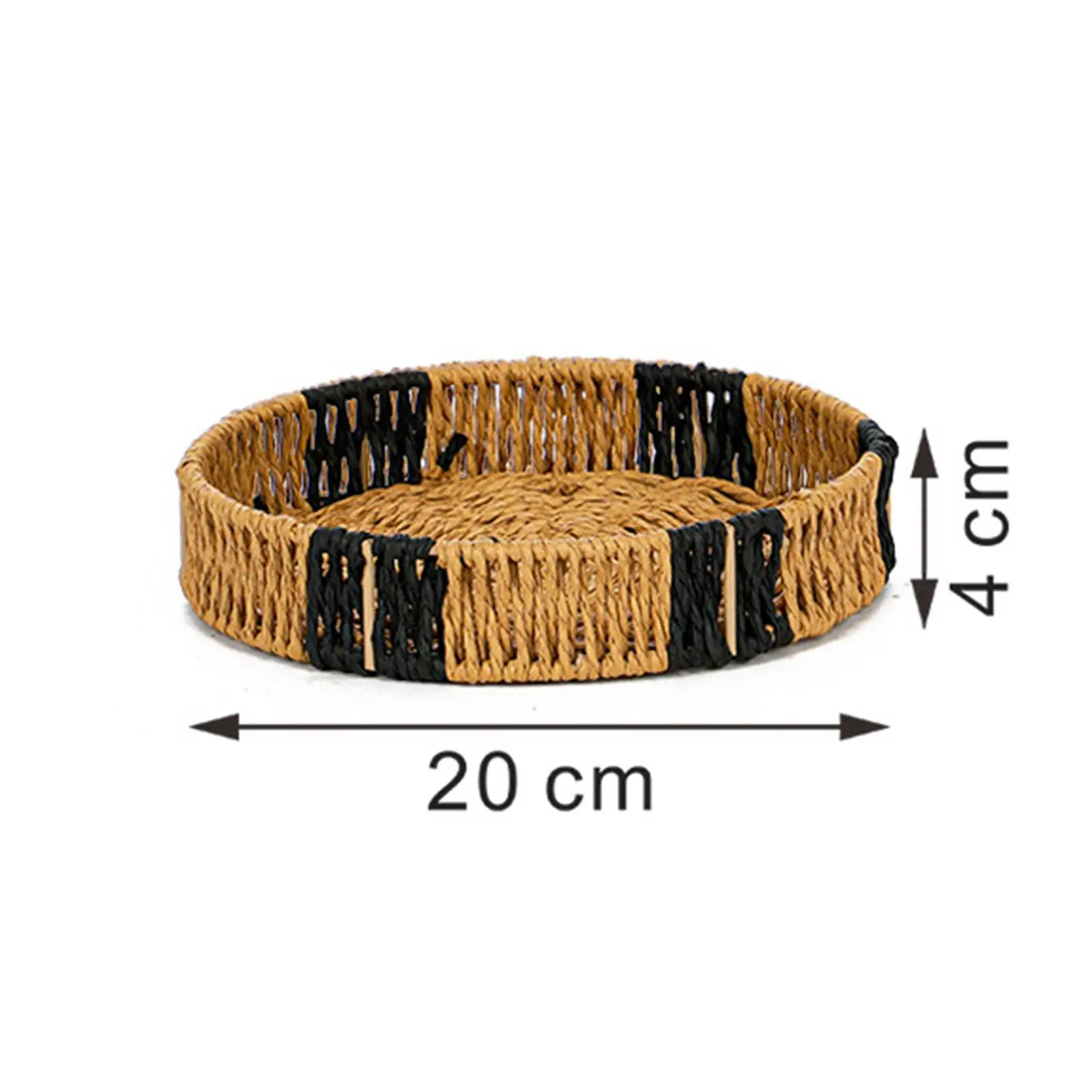 Plateau de service rond tissé, panier à pain, support de rangement pratique pour collations, plateau de rangement pour fruits pour la cuisine
