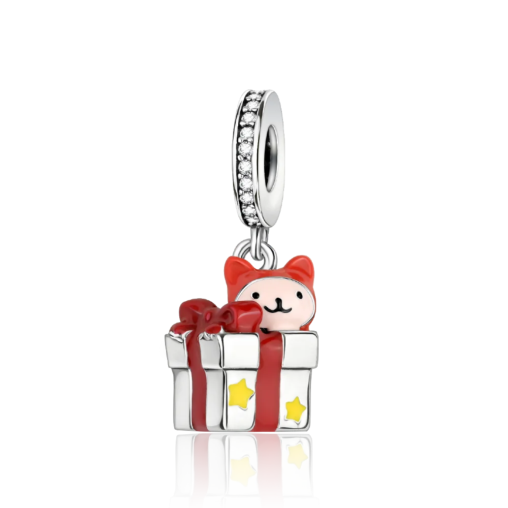 

Danturn 925 Sterling Silver Original Beads Gift box Dangle Charm fit Snake Chain Bracelet Fashion Women Jewelry Making