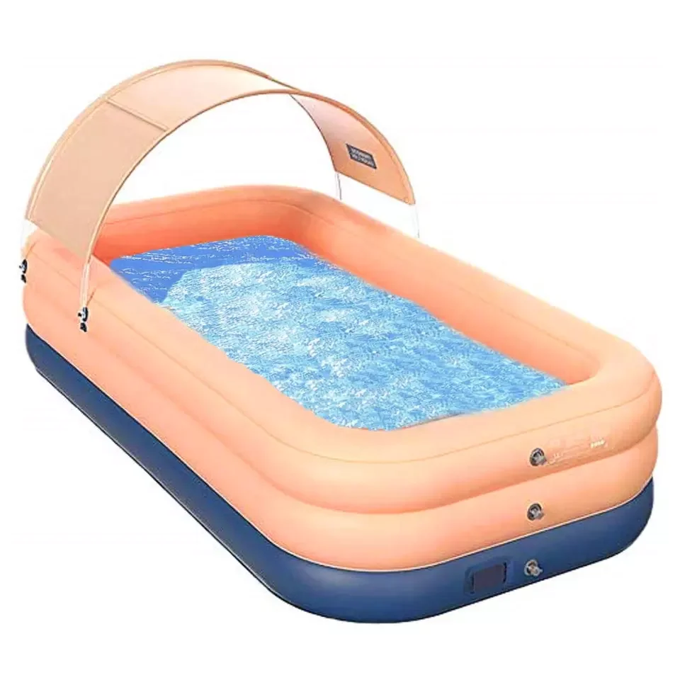 

Rectangular Inflatable Pool, Automatic Sunscreen Family Outdoor PVC Pool