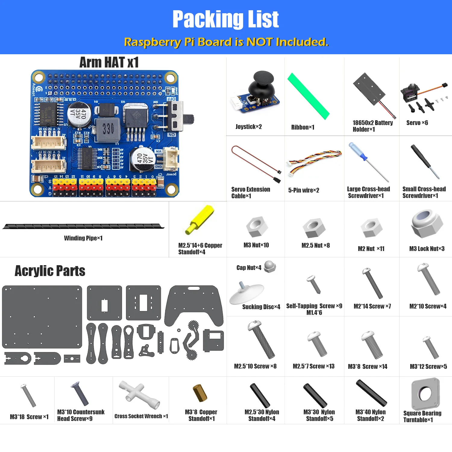 Adeept 5DOF Robotic Arm Kit for Raspberry Pi 4 B 3 B+ B A+, Programmable DIY Coding STEM Education 5 Axis Robotic Arm