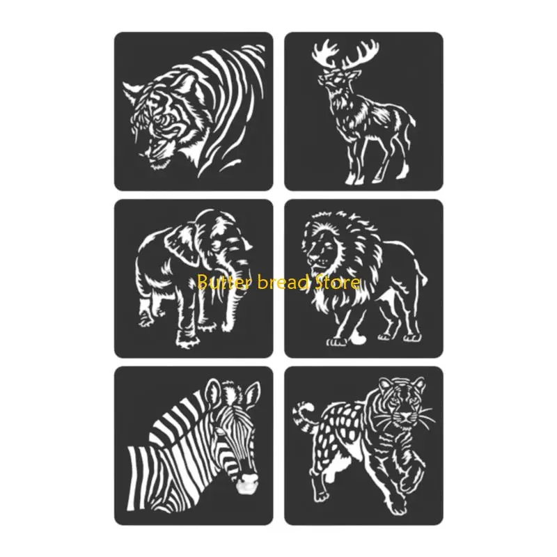 W89C 6 PCS Animal Series POCHILS