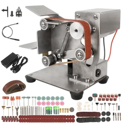 110V-220V Mini Belt Sander Belt Grinder Cutter Edges Sharpener DIY Electric Polishing Grinding Sharpening Machine 7 Speeds