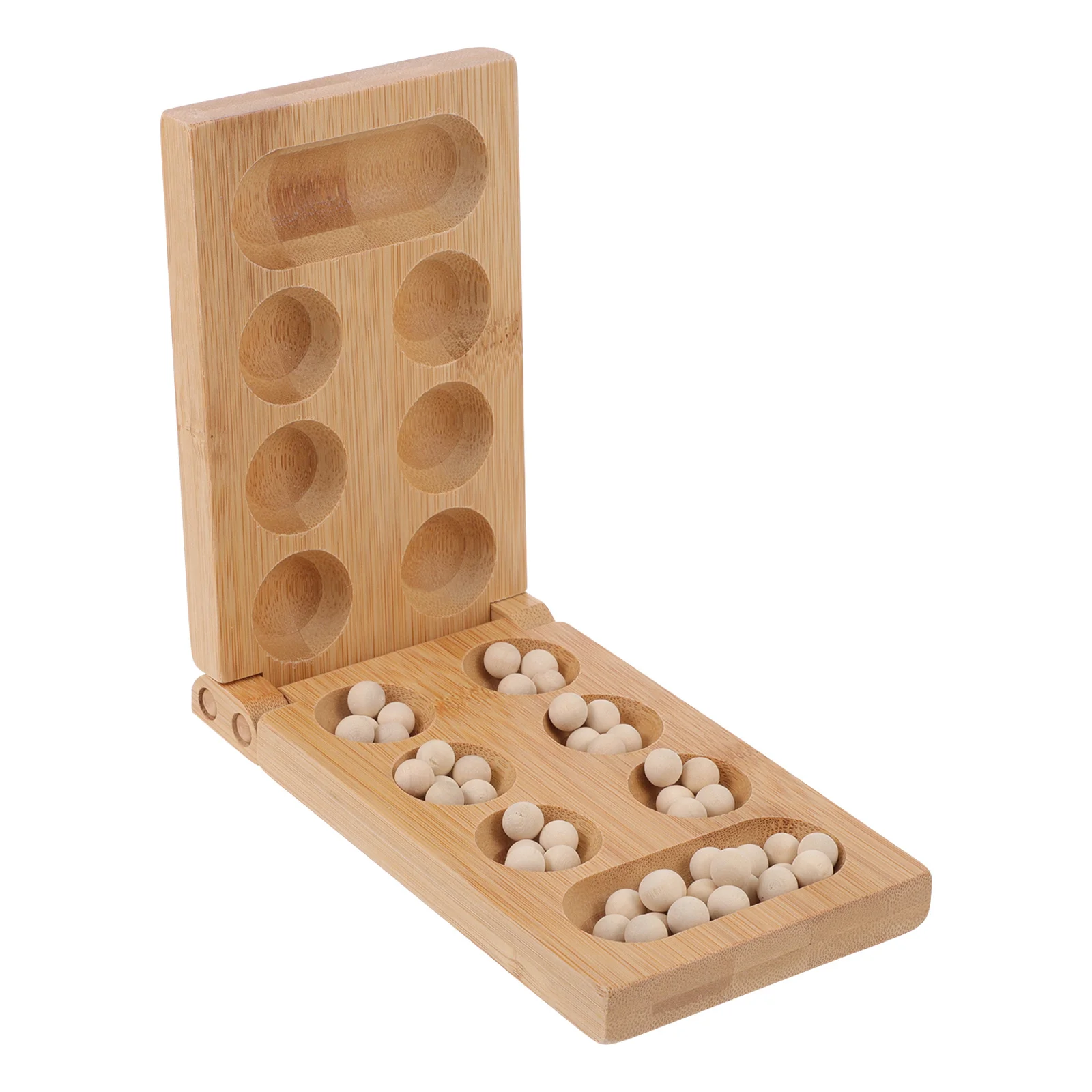 1 pçs africano mancala placa de bambu dobrável inteligência jogo educativo conjunto para crianças diversão da família mancala jogo de tabuleiro