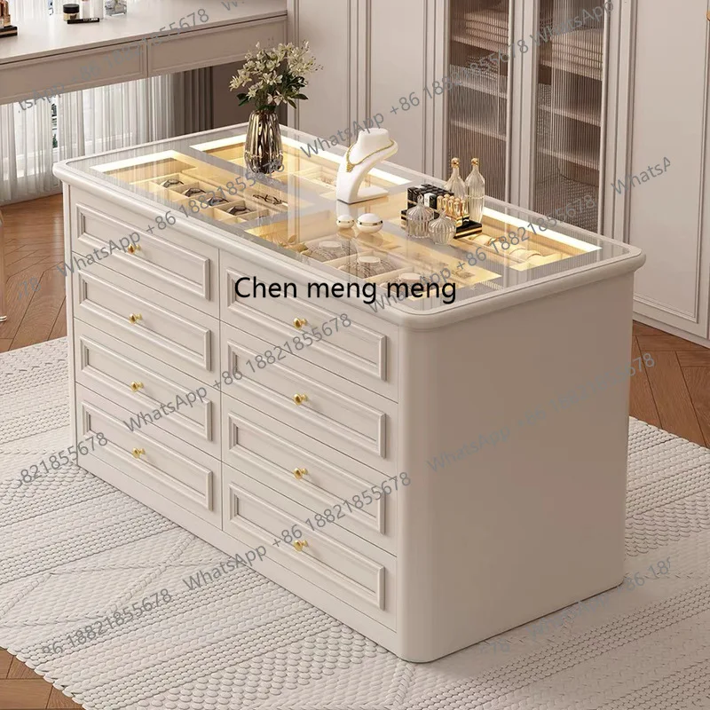 

Cloakroom Nakajidai Solid Wood Paint French Retro Home Jewelry Display Drawer Type European Storage Cabinet Premium