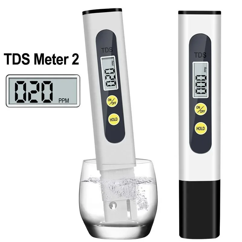 TDS Water Quality Test Pen LCD Digital Display Water Quality Analyzer 0-9990ppm for Home Tap Water Quality Test