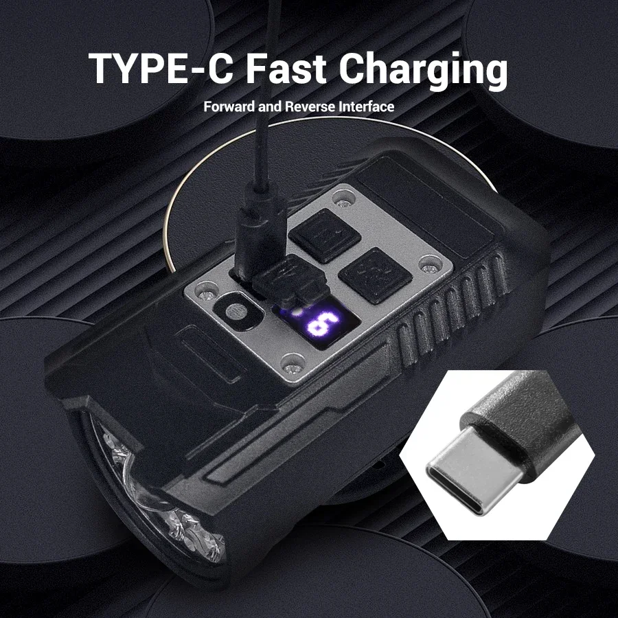 Bicycle Headlight 9 LED Bike Front Light Type-C Rechargeable Bike Lamp Handlebar Lights Waterproof Portable Cycling Flashlight