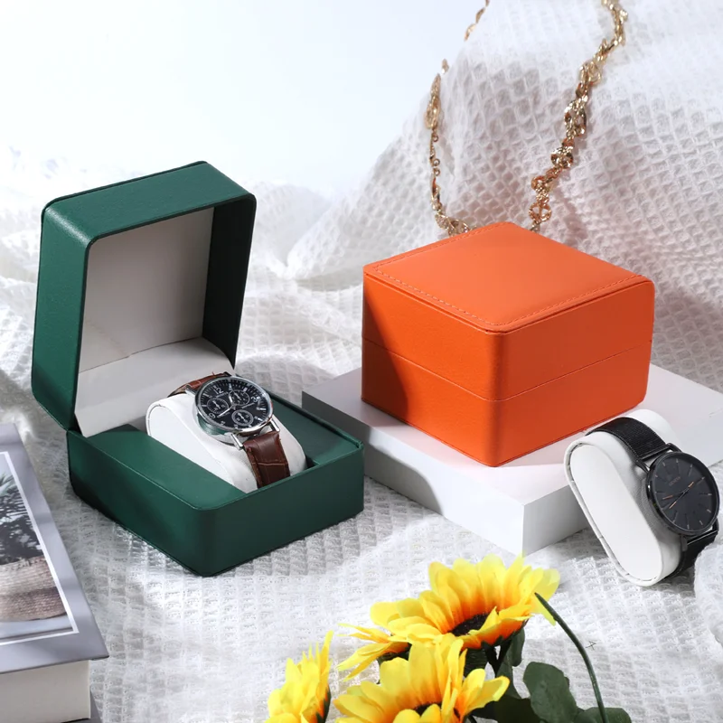 High-quality PU Leather Rounded Fap Watch Storage Box Versatile Display Box Various Multiple Available Watch Gift Packaging Box