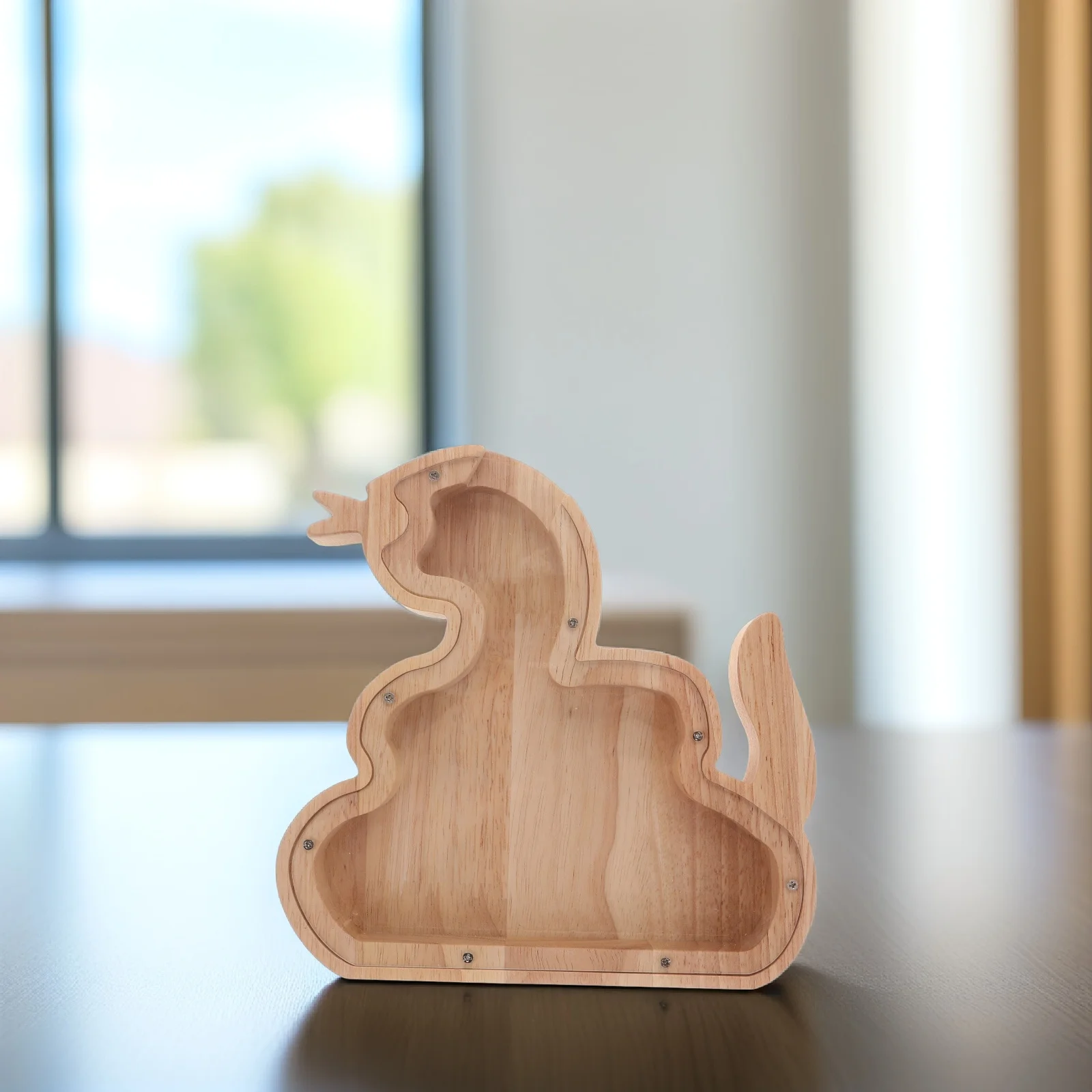 Wooden Dragon Shape Piggy Bank Kids Clear Coin Bank Boys Money Saving Box Animal Design Wooden Piggy Banks for Kids