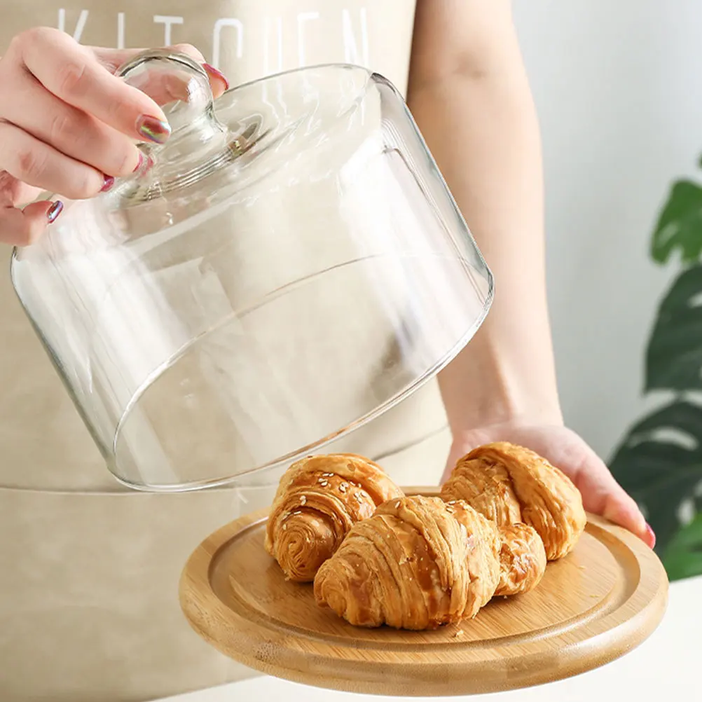 

21cm Cake Dome Cover Round Cheese Cloche Dome Food Cover Lid For Cake Stand Dessert Plate Display Serving Platter
