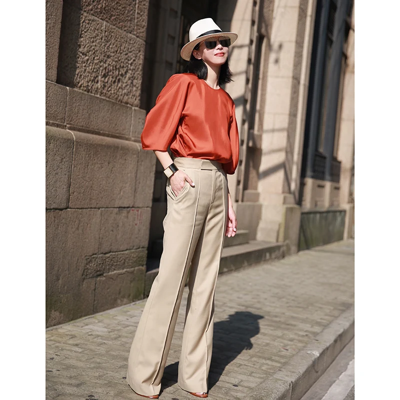 

Оригинальный дизайн FANNIU: уличные шерстяные узкие брюки пяти цветов, женские длинные леггинсы, трансформирующиеся брюки с микро-клешем