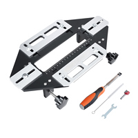 SucceBuy Door Hinge Jig Aluminum Alloy Woodworking Hole Opener Slotting Locator Wooden Door Hinge Hole Guide Hinge Template Jig