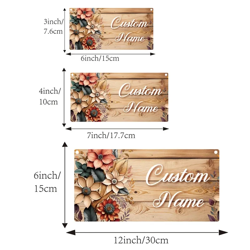 Custom Name Door Sign, Personalized Wooden Plaque for Garden & Bedroom Decor view 2