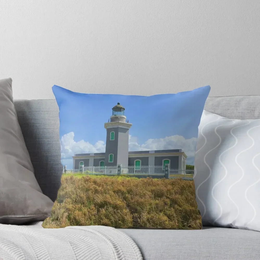 Faro Los Morrillos Puerto Rico Lighthouse Photo Throw Pillow covers for pillows New year pillow