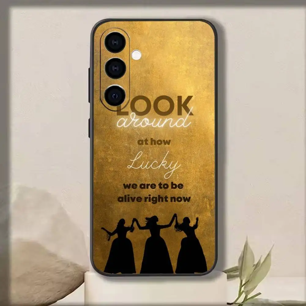 حافظة هاتف H-HamiltOn Musical L-Lyrics لهاتف سامسونج جالاكسي A91,80,73,72,71,53,52,32,31,22,21s,20، حافظة سوداء ناعمة