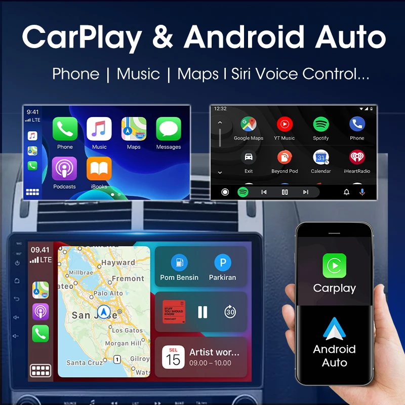 2 Din Android Wireless Carplay Car Radio for Peugeot 407 CC SW 2004 2005 2006 - 2011 Multimedia Player Stereo GPS DVD Head Unit