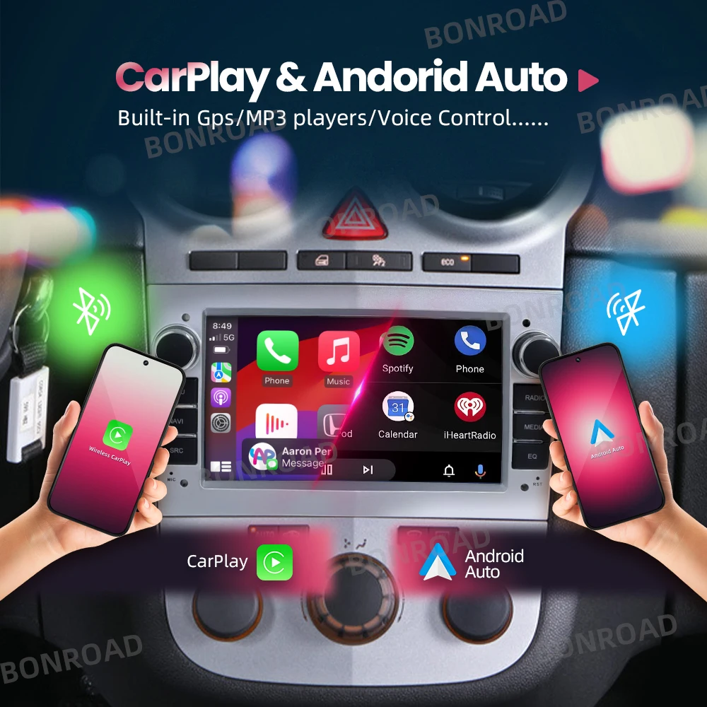 BONROAD-pantalla táctil inalámbrica Carplay de 7 pulgadas para Opel Antara Corsa Meriva Vectra Zafira, Radio de coche, reproductor Multimedia, estéreo, GPS 3