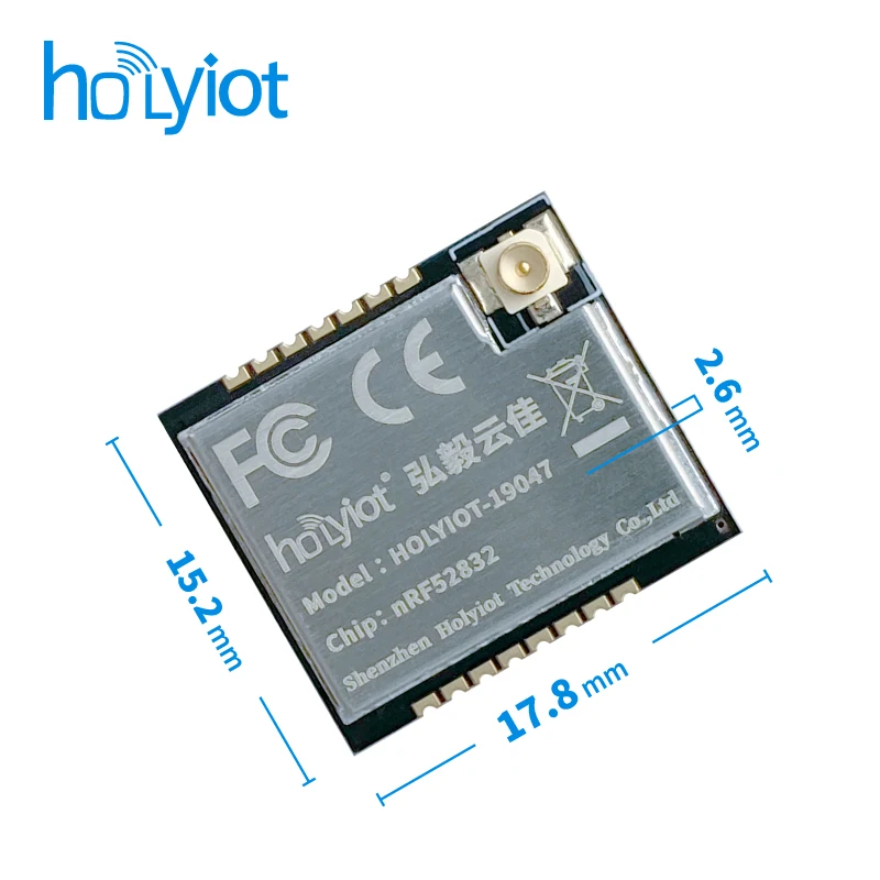 Holyiot nRF52832 PA módulo Bluetooth Placa de desarrollo de baja energía nRF52 DK Antena de larga distancia IPX