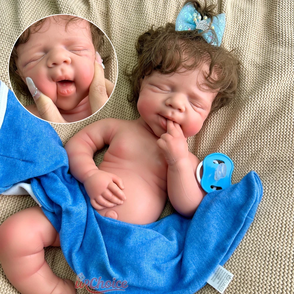 48cm Ręcznie Malowany Silikonowy Reborn Chłopiec z Wszytymi Włoskami, Obciążona Lalka Reborn dla Fotografów i Artystów