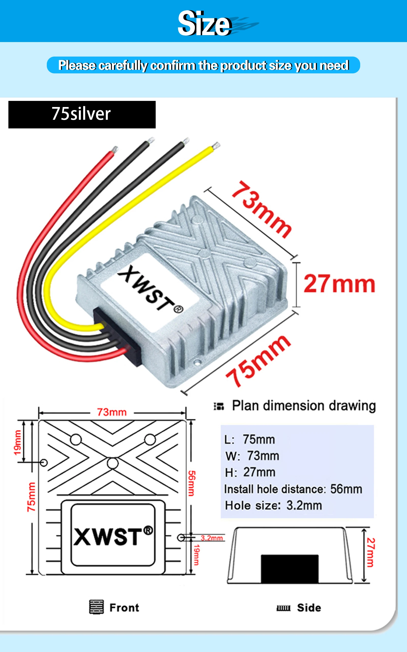 XWST DC to DC BUCK Module 12v 24v to 3.3v 3.7v 4.2v 6v 7.5v 9v Step Down Switched Power Converter 1A to 30A Voltage Regulator