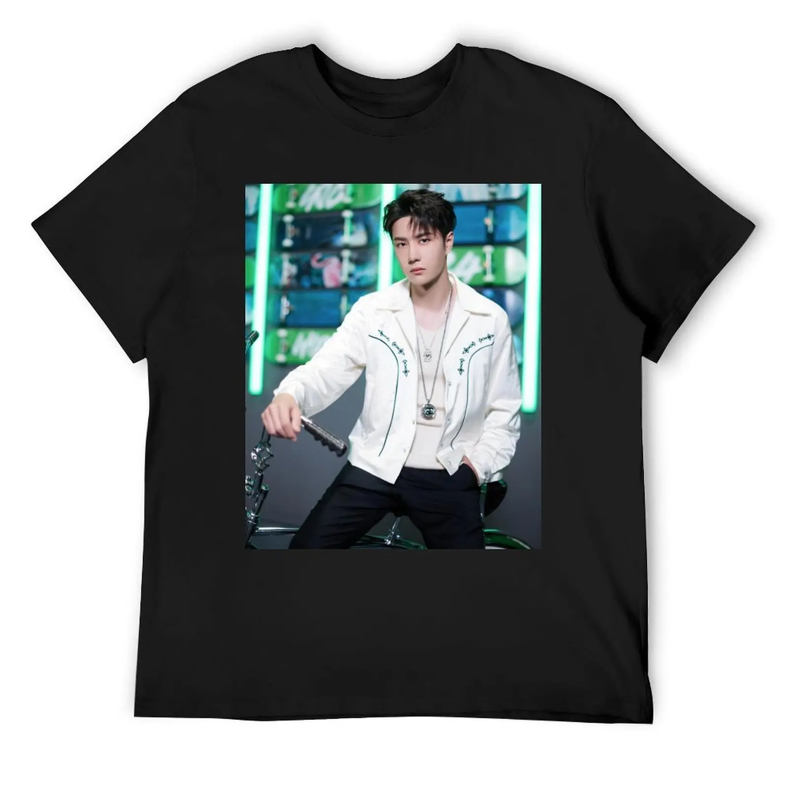 Wang Yibo T-Shirt plus size clothes customs heavy weight t shirts for men