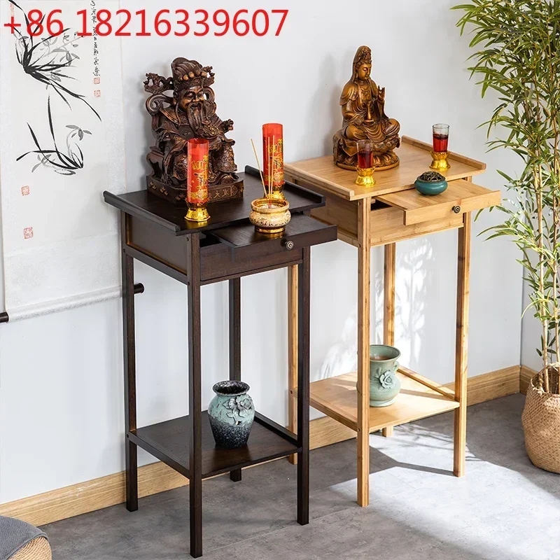 Buddha Shrine Household Modern Minimalist Little God Table Buddha Table Altar Altar Living Room Solid Wood Incense Burner Table