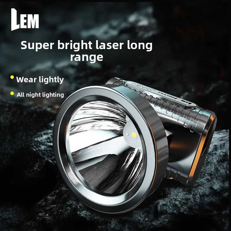 

Headlight 2025 new strong light super bright charging long battery life miner light night fishing special head-mounted lighting