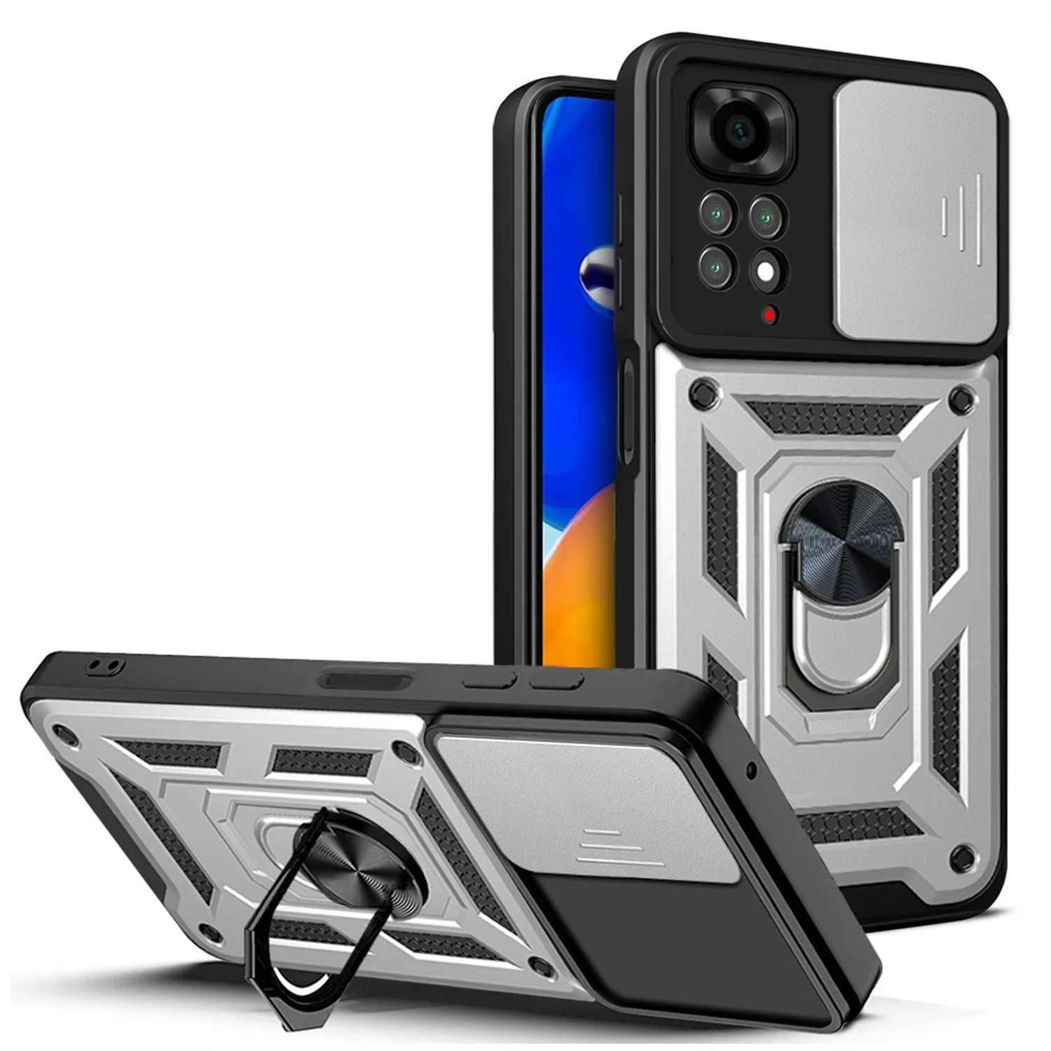 Rüstung Phoen Fall Für Redmi Hinweis 11 Pro Plus 5G Rutsche Kamera Schützen Zurück Abdeckung Für Xiaomi Redmi Hinweis 11 pro 4G 5G Fall Auto Halter