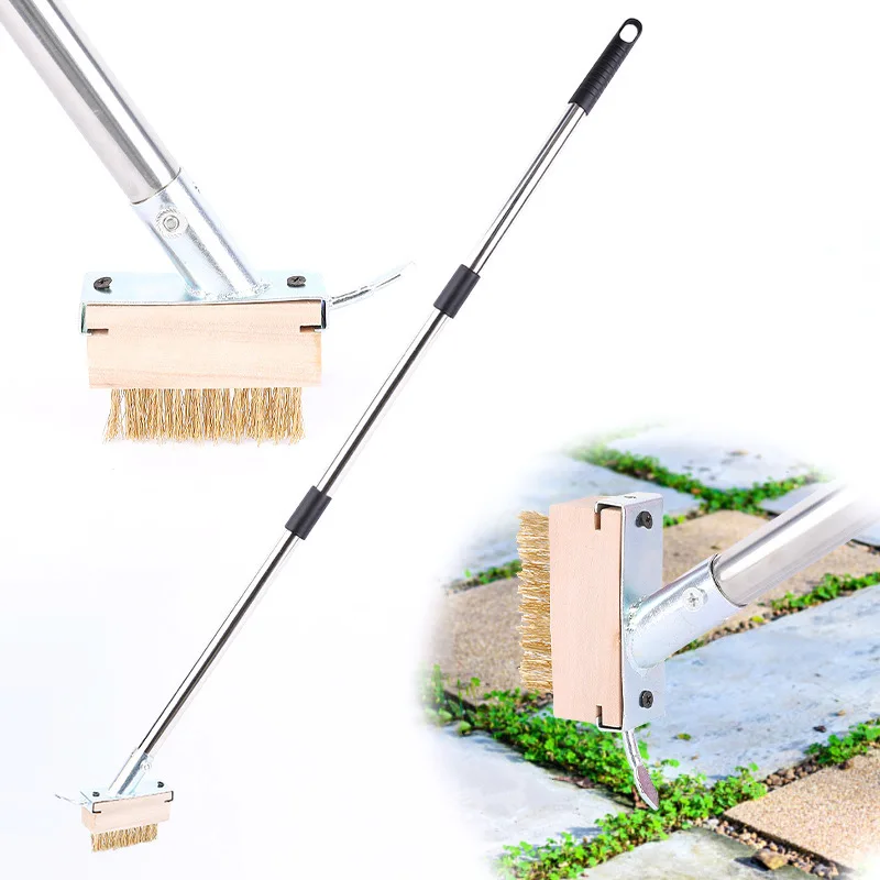 

1.6M Crack Weeder Tool with Adjustable Long Handle Manual Crevice Weeding Tools with 2 Heads & Scraping Hook,A Hand Puller Tool