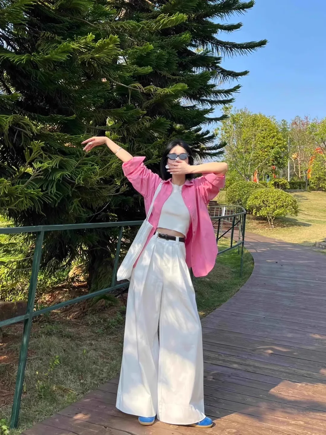High Waist Draped White Casual Suit Pants Women's Thin Summer New Loose Slim Straight Wide Leg Pants Korean Style Commute Wind
