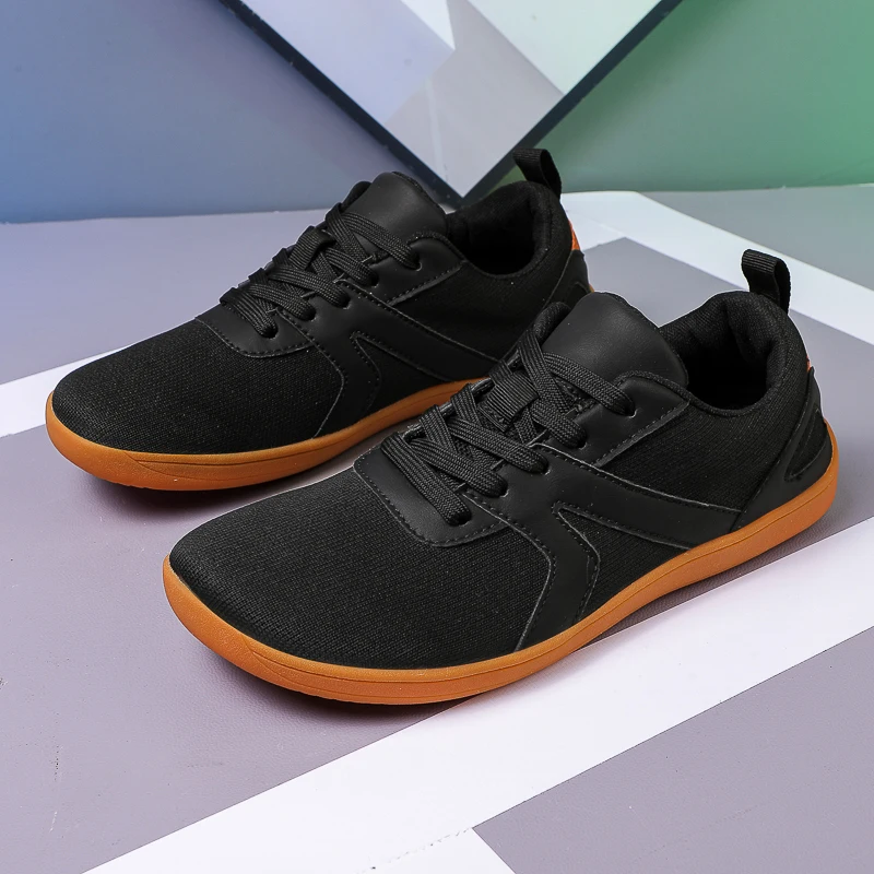 New Men's Wide Minimalist Barefoot Canvas Sneaker 2024 Fashion Flats Soft Zero Drop Sole Wider Toe Light Weight Fashion Sneakes