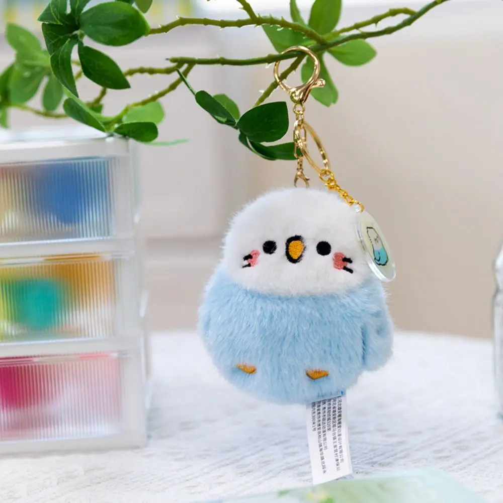 Adorable Sound-Making Bird Pendant Cute Animal Squeeze Squeak Chirping Plush Bag Charm Cartoon Parrot Stuffed School Bags