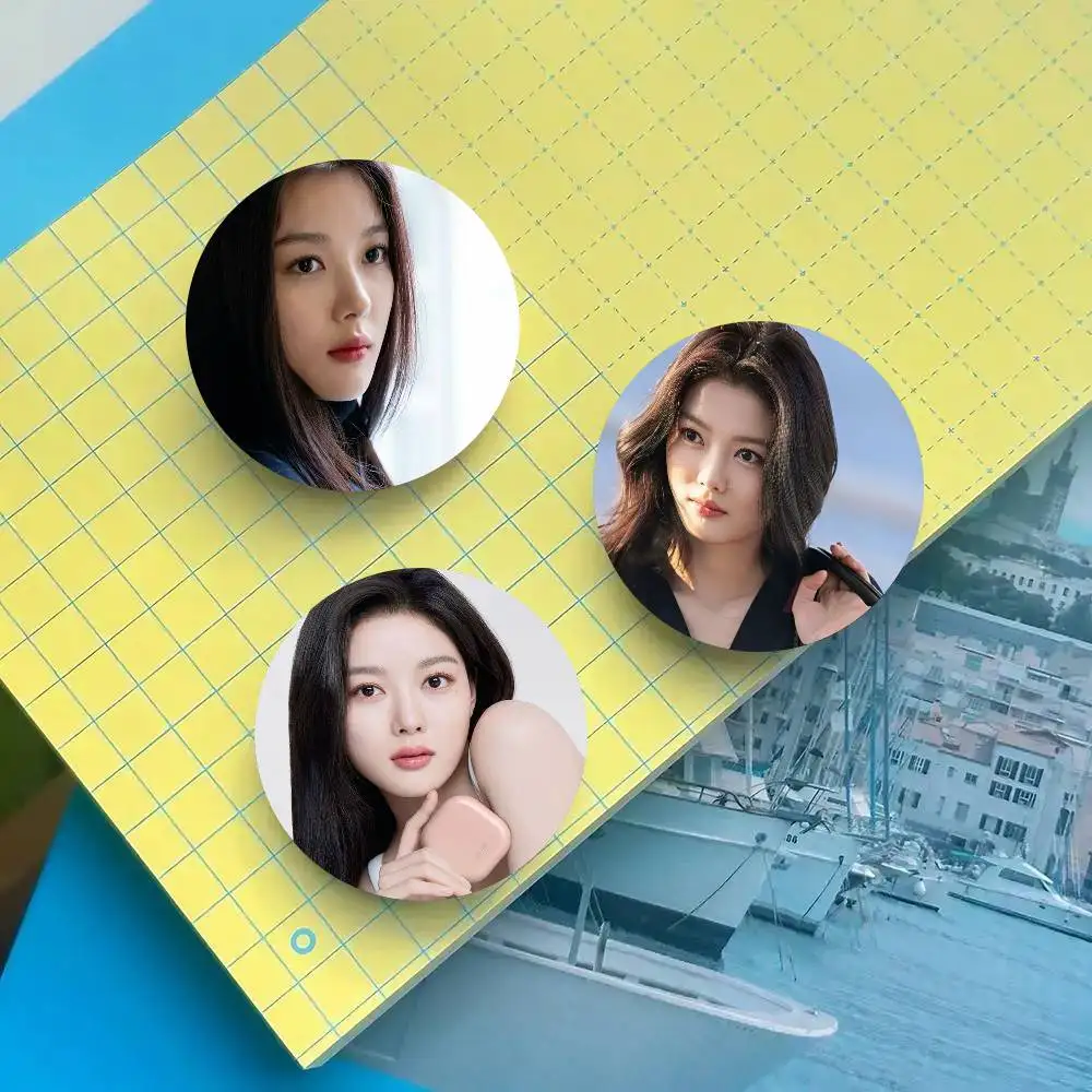 Korean Wave Actor Kim You Jung Badge Tinplate Meme Round Brooch For Hat Bag Creative Lapel Jewelry Accessories Gifts