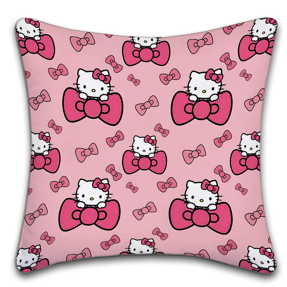 Sanrio HELLO Kitty Pillow Covers Cartoon Sofa Decorative Home Double-sided Printing Short Plush Cushion Cover Christmas Gifts