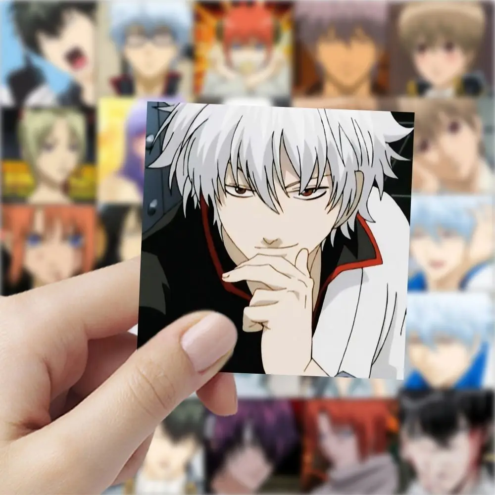 Фигурки аниме Gintama Gintoki Kagura Hijikat, набор из 59 предметов, версия Q, милые мультяшные наклейки для мобильных телефонов, детские подарочные игрушки