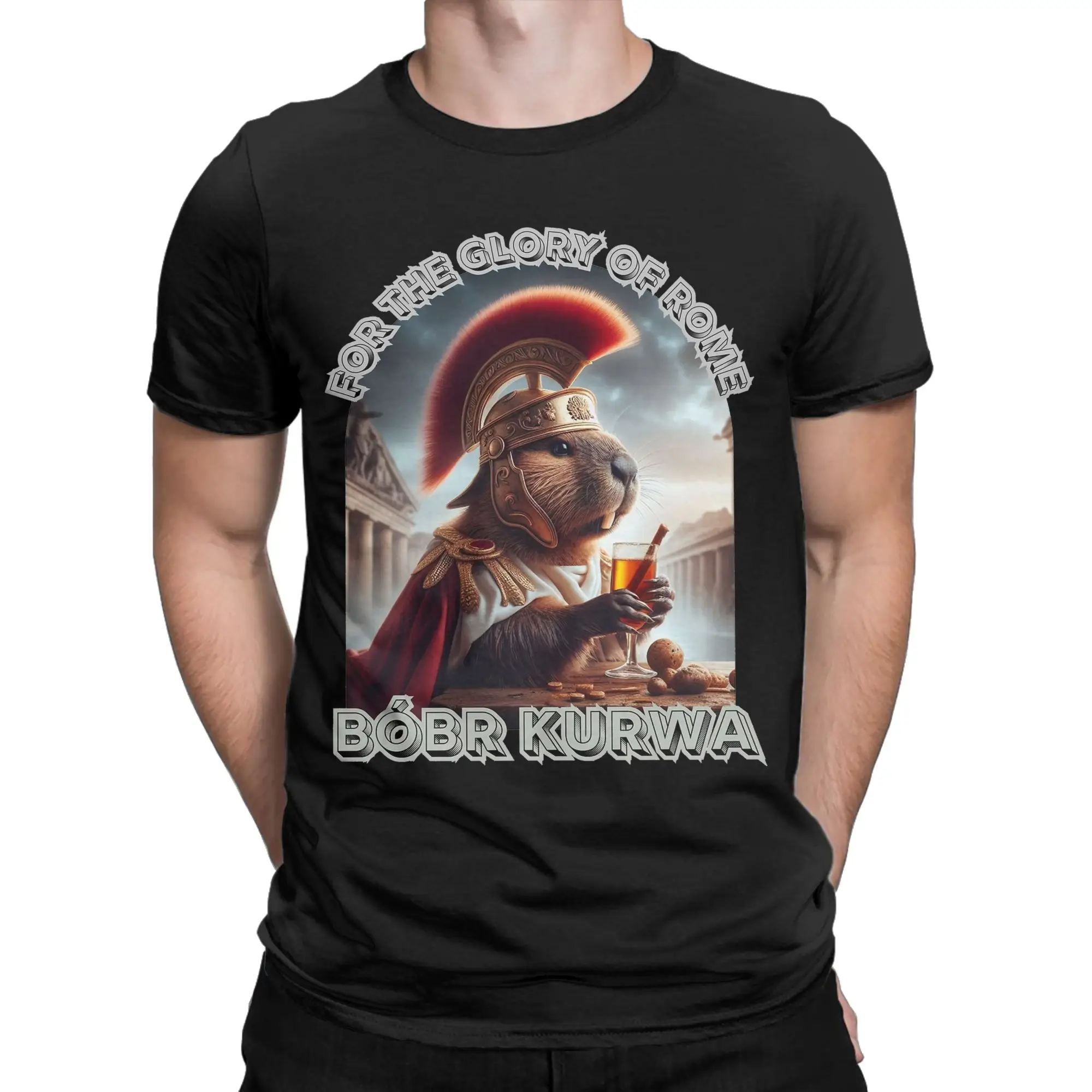 Leisure Bobr Kurwa Gladiator the Roman Empire T-Shirt Men Crew Neck 100% Cotton T Shirts  Short Sleeve Tee Shirt Adult Tops