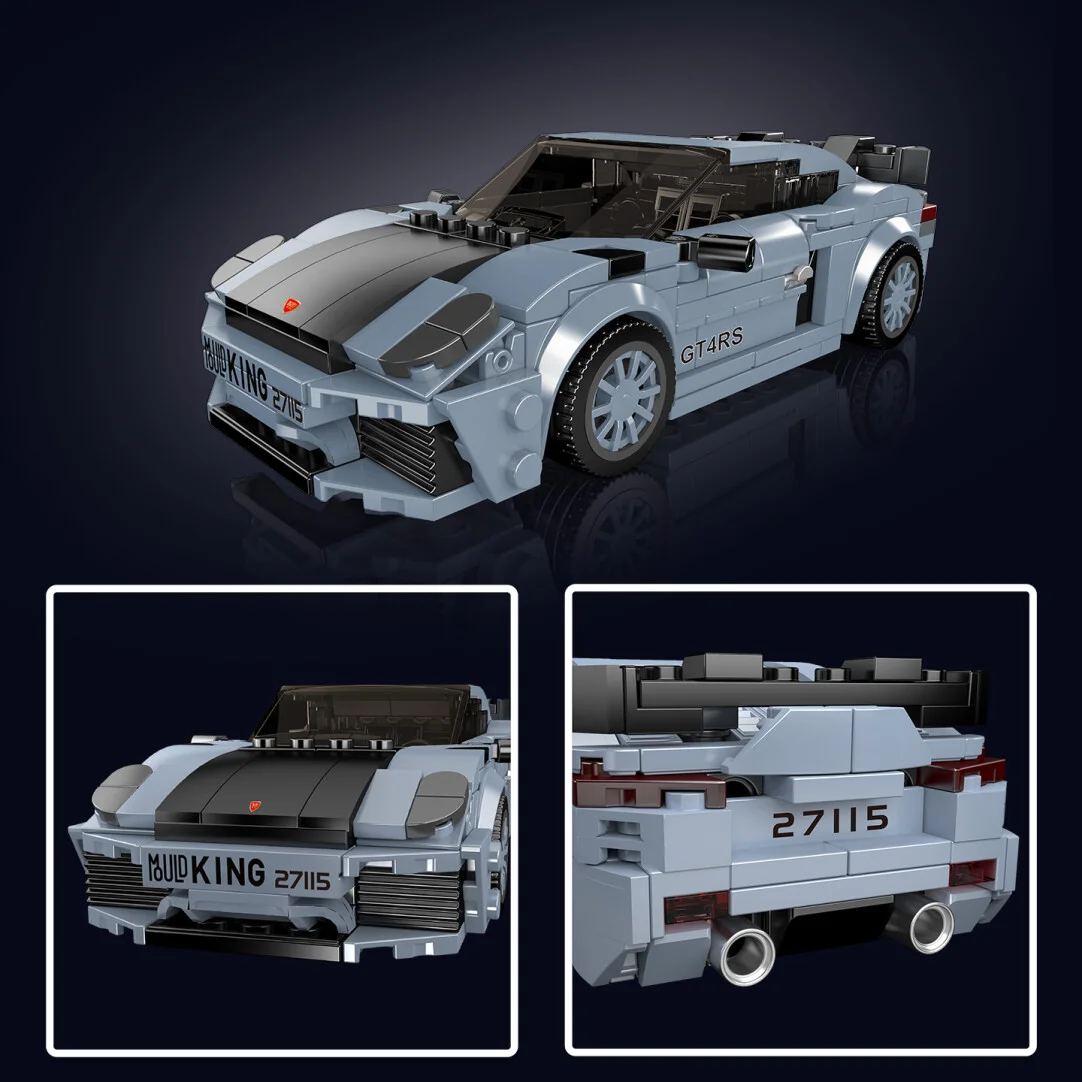 MOULDKING Mini Sportowy Samochód Klocki Konstrukcyjne Model z Pudełkiem Ekspozycyjnym MOC Klocki do Składania Zabawka Kolekcjonerska Ozdoby Prezent na Urodziny 27114