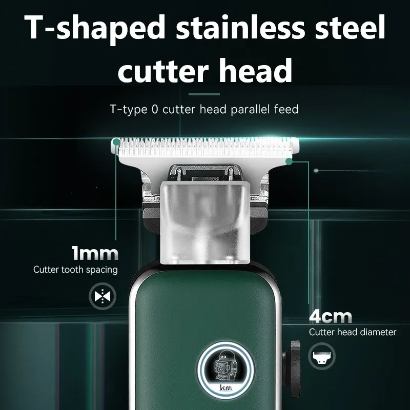 KM-5098 Professional Barber Hair Trimmer T-blade Dry-shaving and Fading Hair Clipper All-around Close-cutting Machine