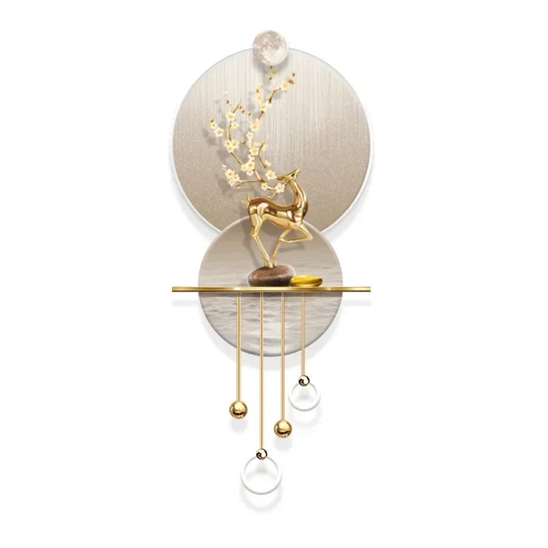 Three-dimensional entrance decorative painting, light luxury and high-end aisle corridor end elk led mural light