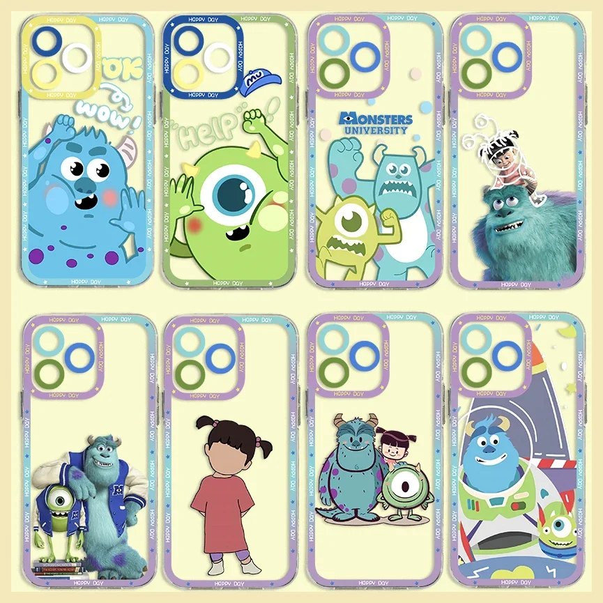 M-monsters Inc Transparent Phone Case For Xiaomi Mi 13 12 11 10 lite 11i 12S Poco M3 M4 F3 MIX 3 4 Pro Ultra 5G 4G Cover