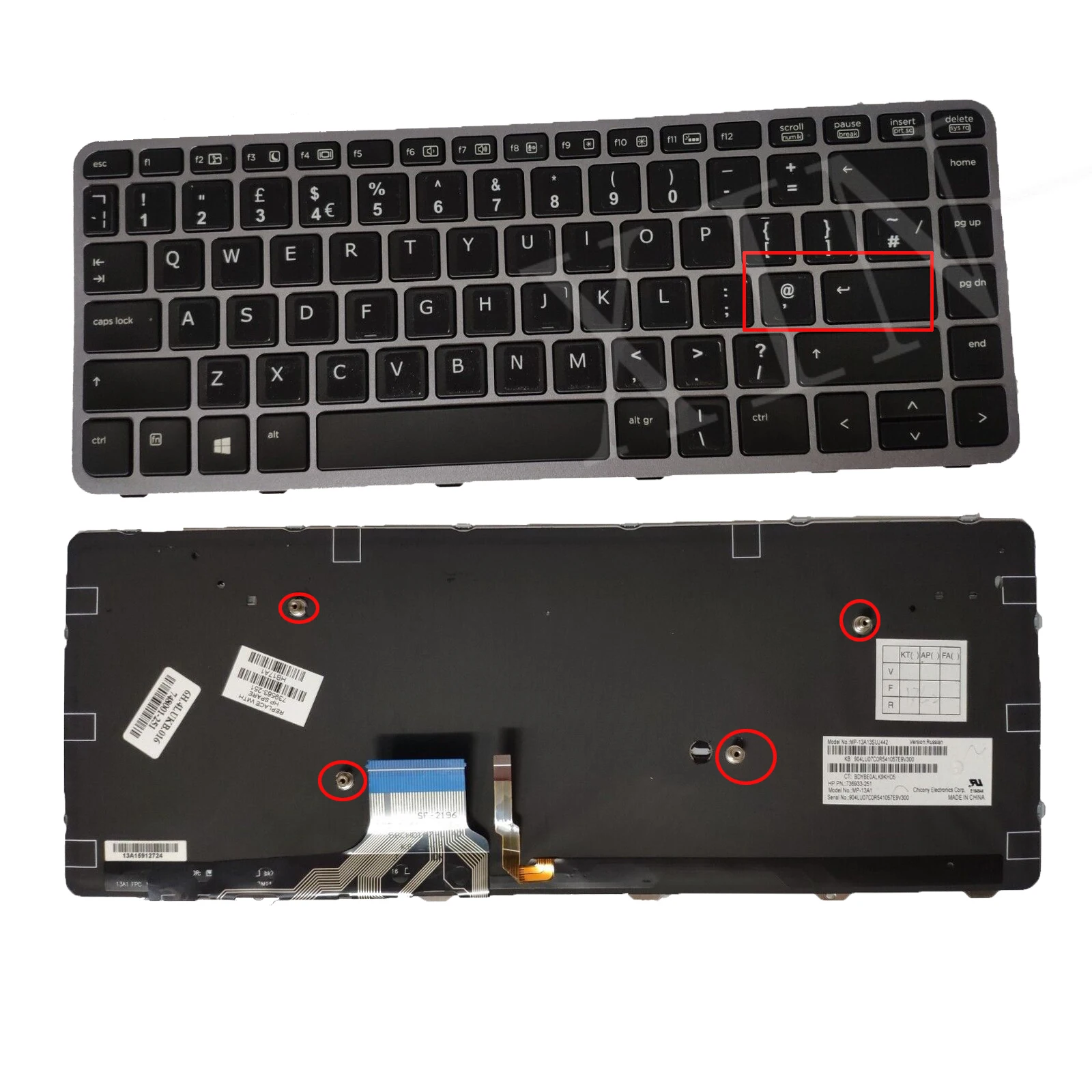 UK Backlit Keyboard For HP EliteBook Folio 1040 G1 G2 739563-031 English with STICKER NEW