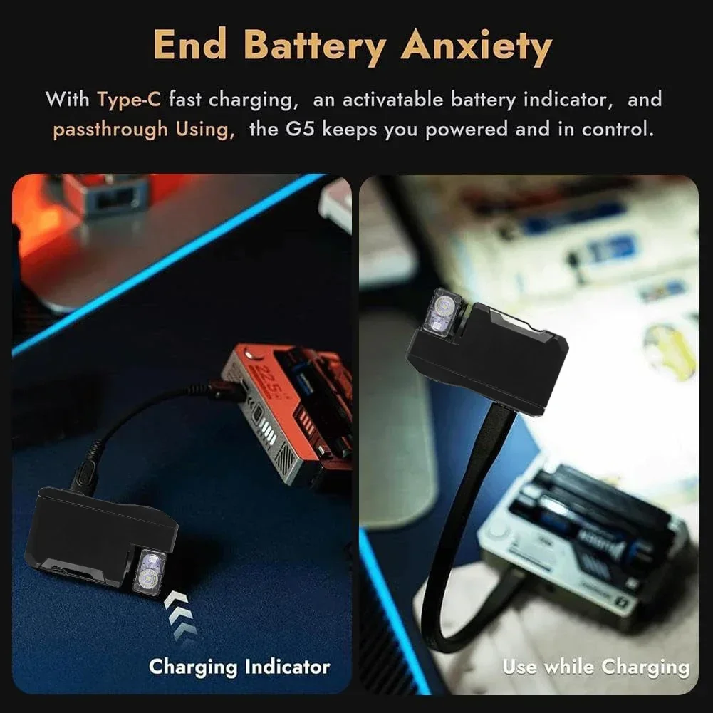 2026 حار بيع G5 Mini EDC مصباح يدوي حصري 400 لومن قابل لإعادة الشحن 180 °   الدورية رئيس وصول جديد في الهواء الطلق شعلة الطوارئ